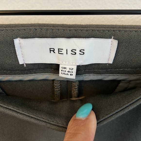 Reiss Stretch Pull On Pants Olive Gray - Picture 5 of 8